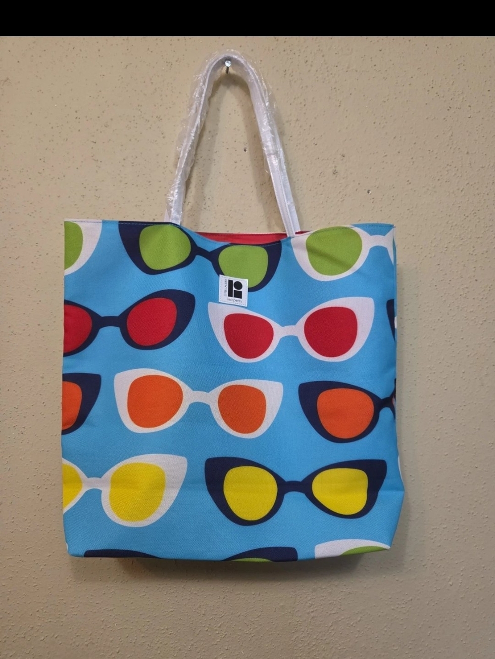 Estee Lauder Lisa Perry Blue Sunglasses Print Tote Bag